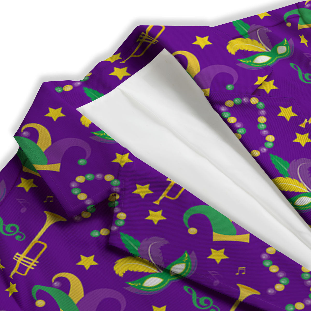 Party Mardi Gras Print Pattern Women's Blazer-grizzshop