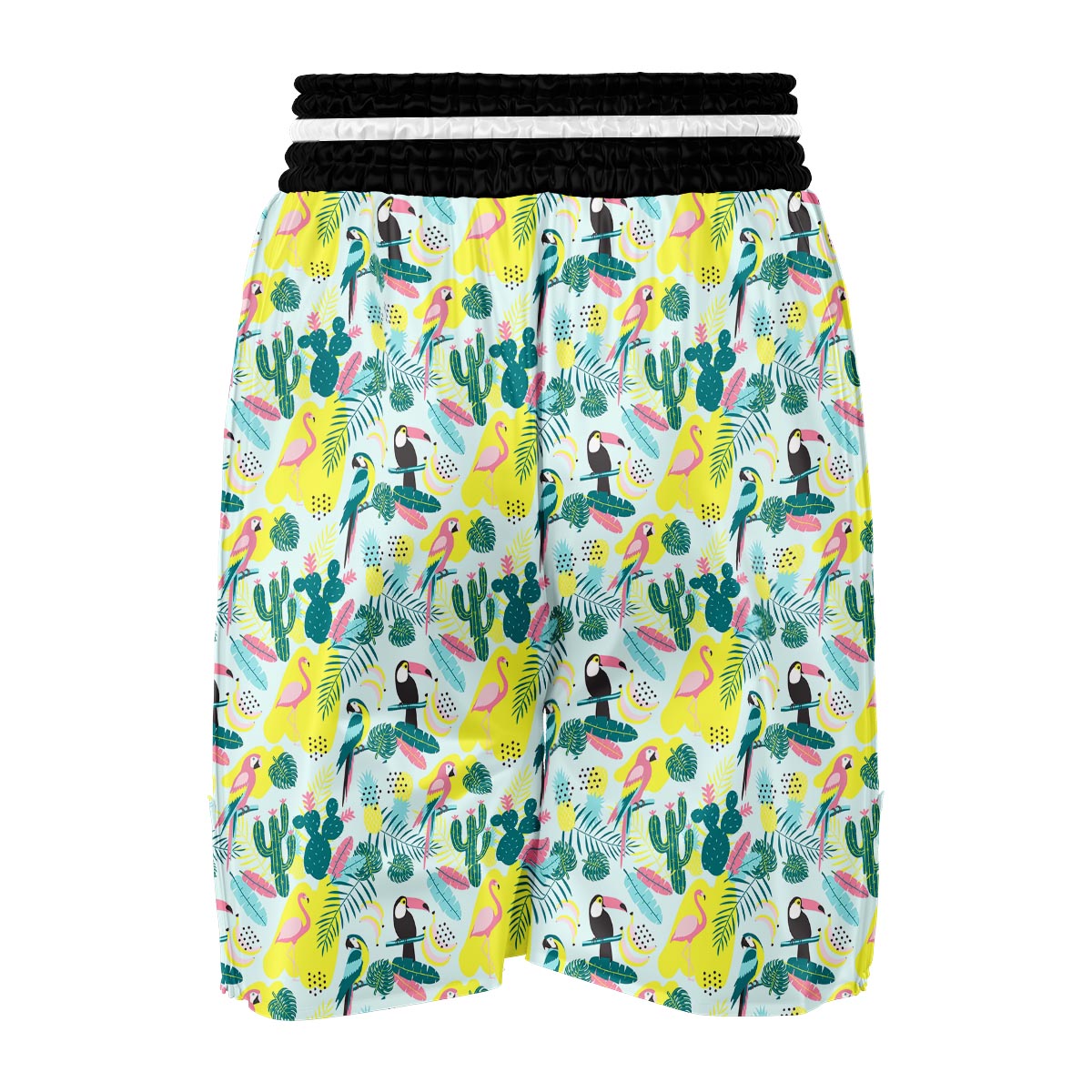 Pastal Parrot Bird Floral Pattern Print Boxing Shorts-grizzshop