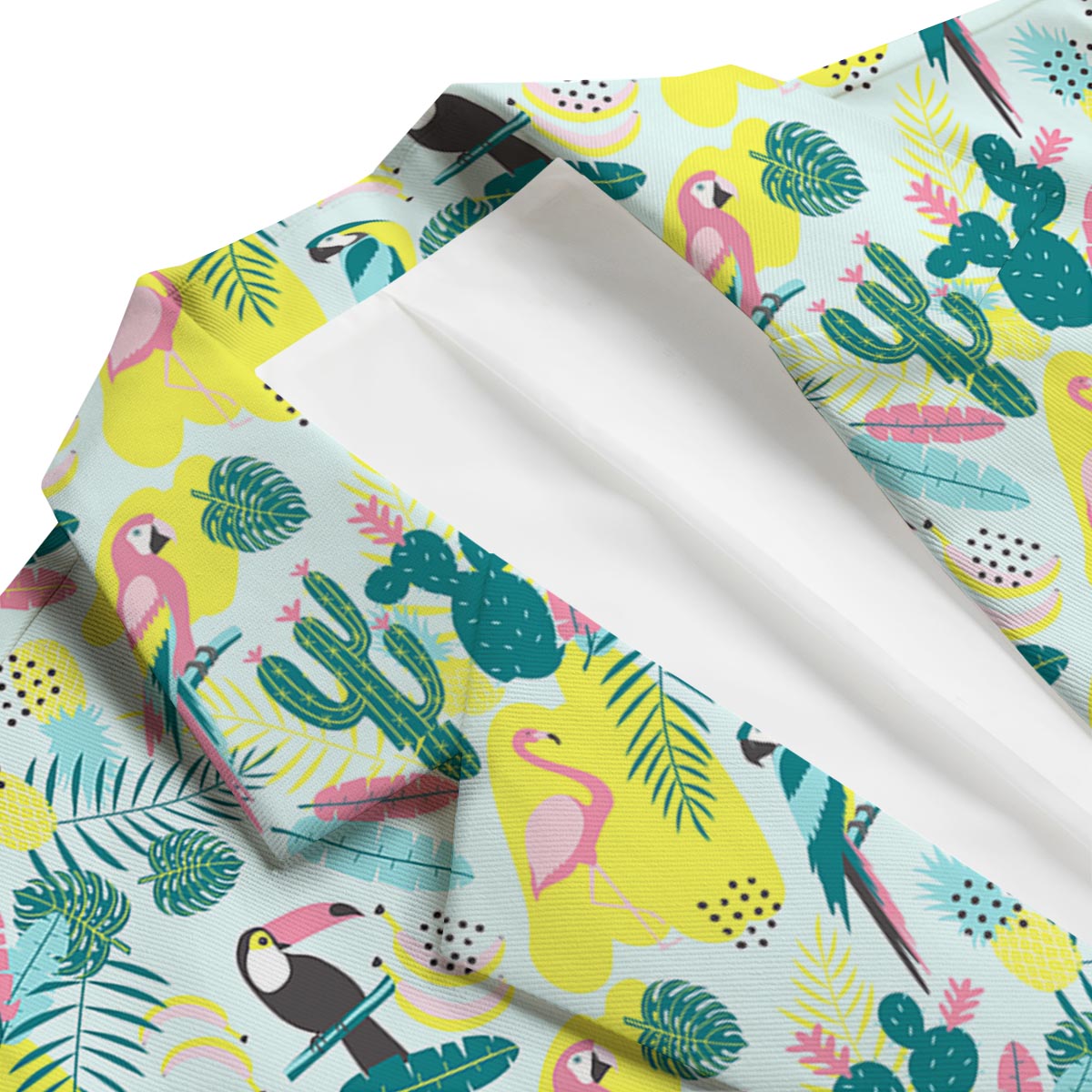 Pastal Parrot Bird Floral Pattern Print Men's Blazer-grizzshop