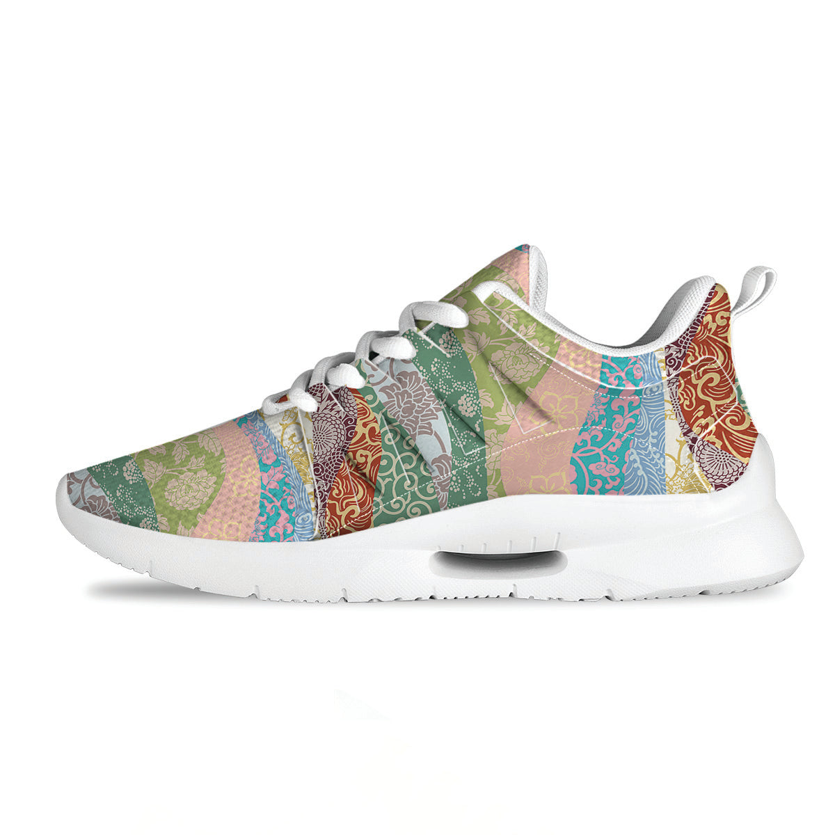 Pastel Japanese Fabric Traditional Print Pattern Tennis Shoes-grizzshop