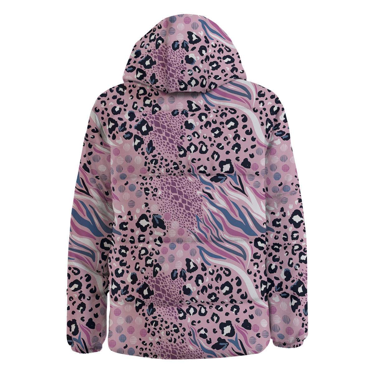 Pastel Mix Animal Skin Print Down Jacket-grizzshop