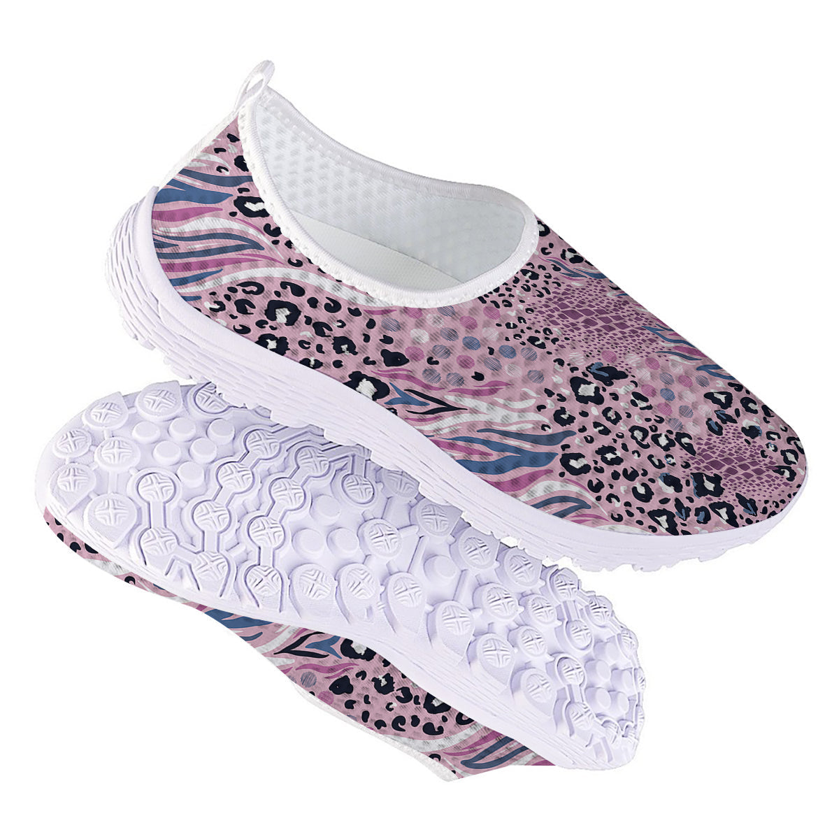 Pastel Mix Animal Skin Print Nurse Shoes-grizzshop
