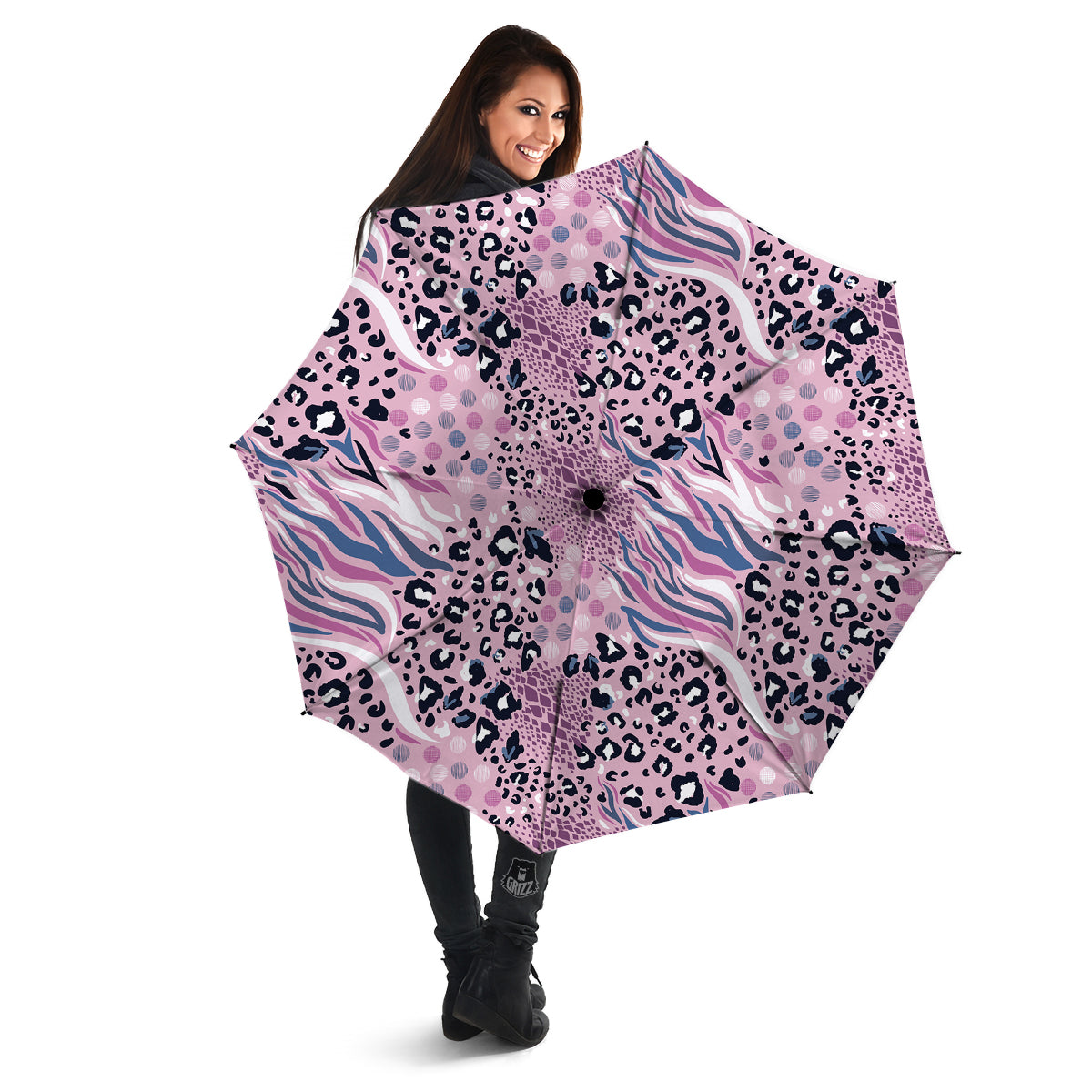 Pastel Mix Animal Skin Print Umbrella-grizzshop