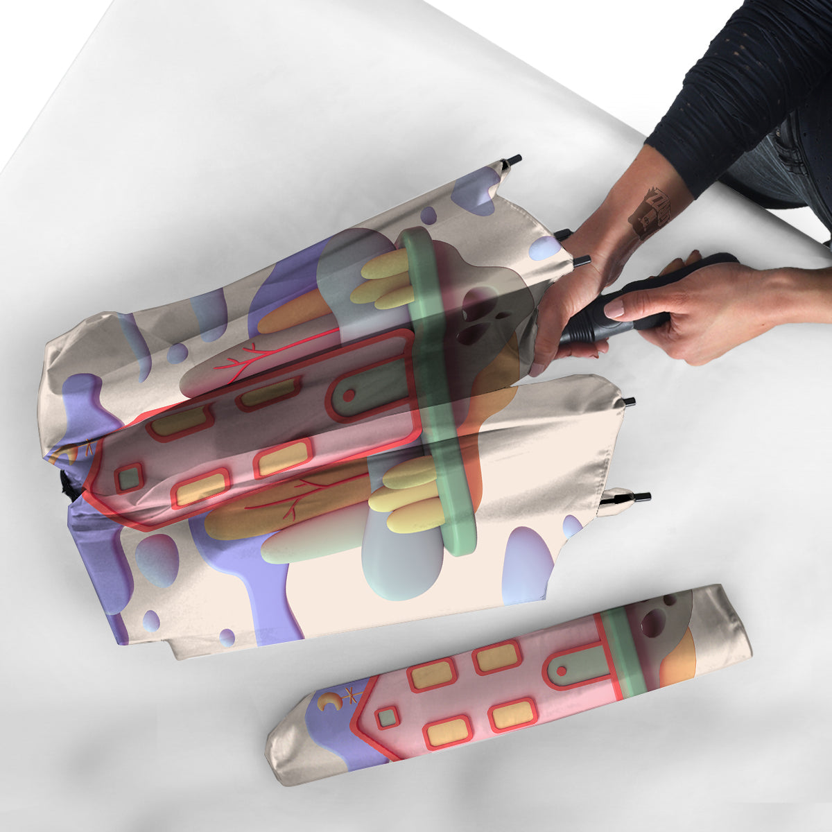 Pastel Modern House Print Umbrella-grizzshop