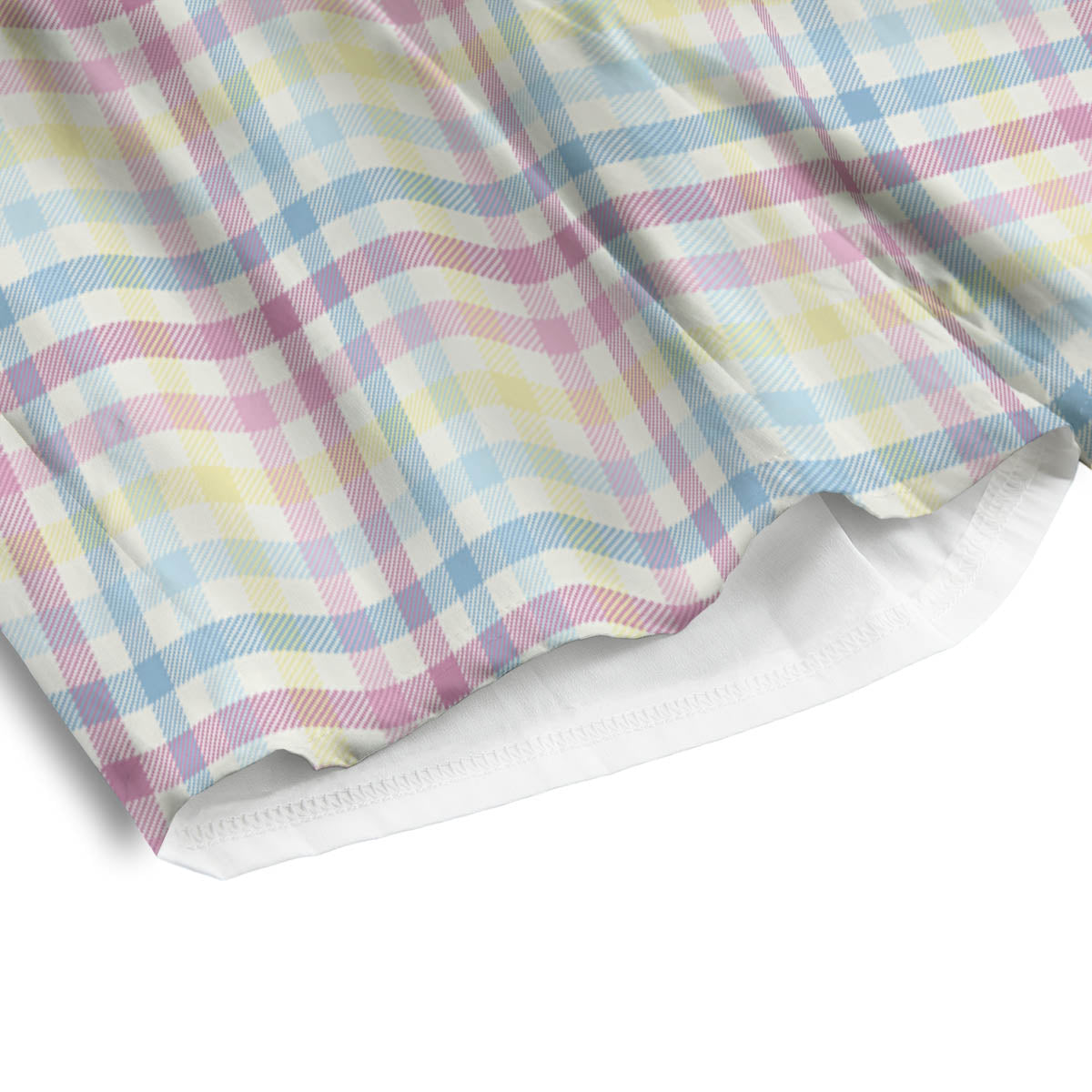 Pastel Plaid Cotton Candy Print Pattern Men's Athletic Shorts