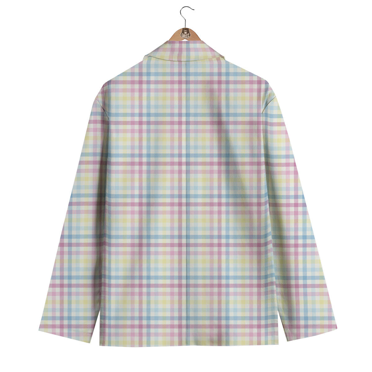 Pastel Plaid Cotton Candy Print Pattern Men's Blazer-grizzshop