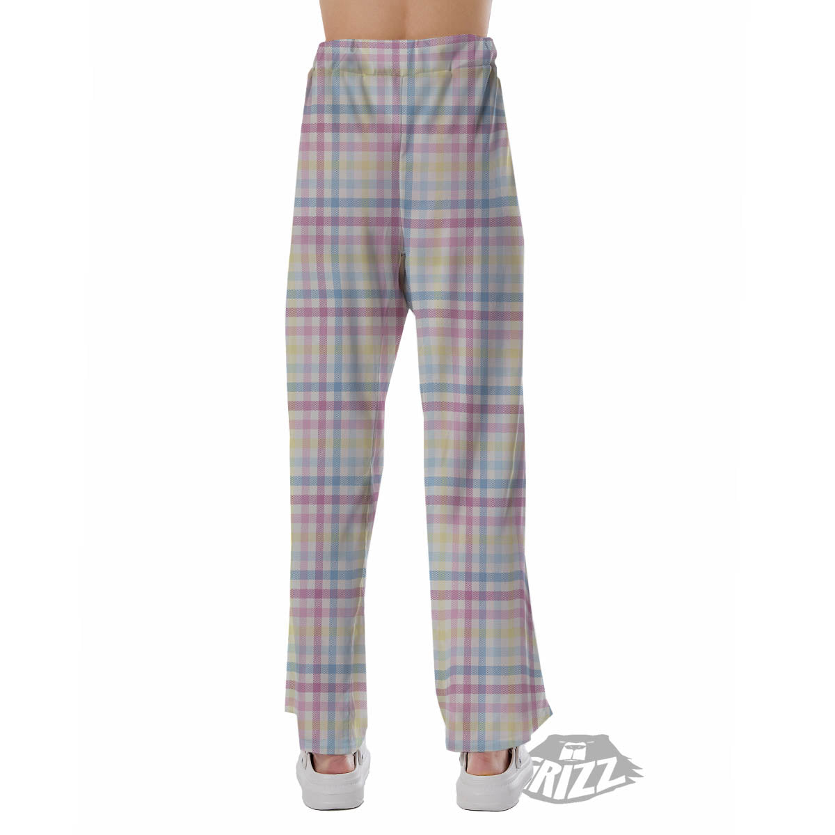 Pastel Plaid Cotton Candy Print Pattern Pajama Pants-grizzshop