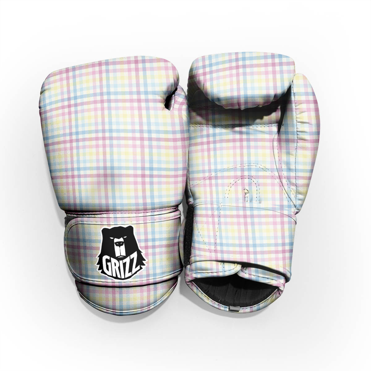 Pastel Plaid Cotton Candy Print Pattern Pro Boxing Glove