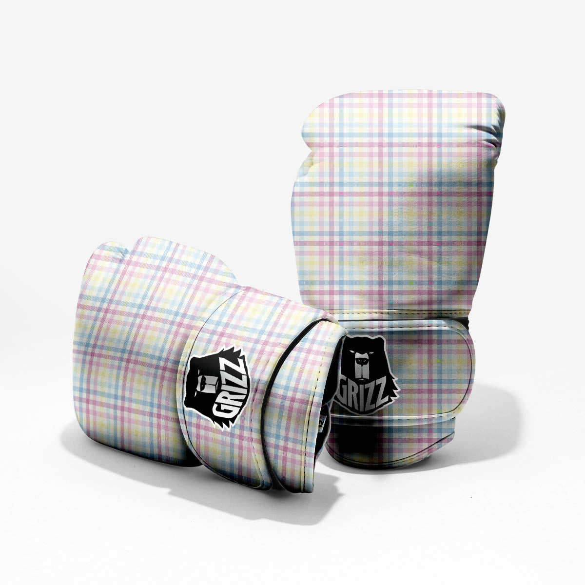 Pastel Plaid Cotton Candy Print Pattern Pro Boxing Glove