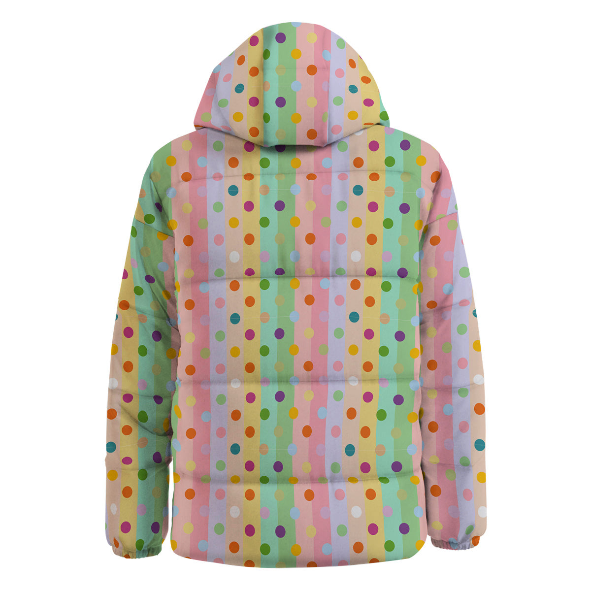 Pastel Polka Dots Print Pattern Down Jacket-grizzshop