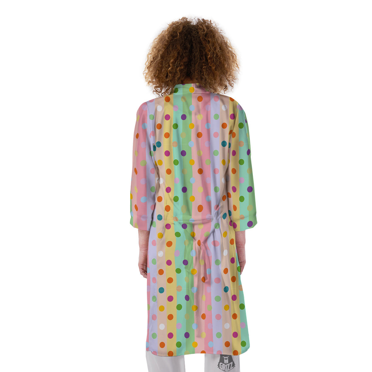 Pastel Polka Dots Print Pattern Kimono-grizzshop