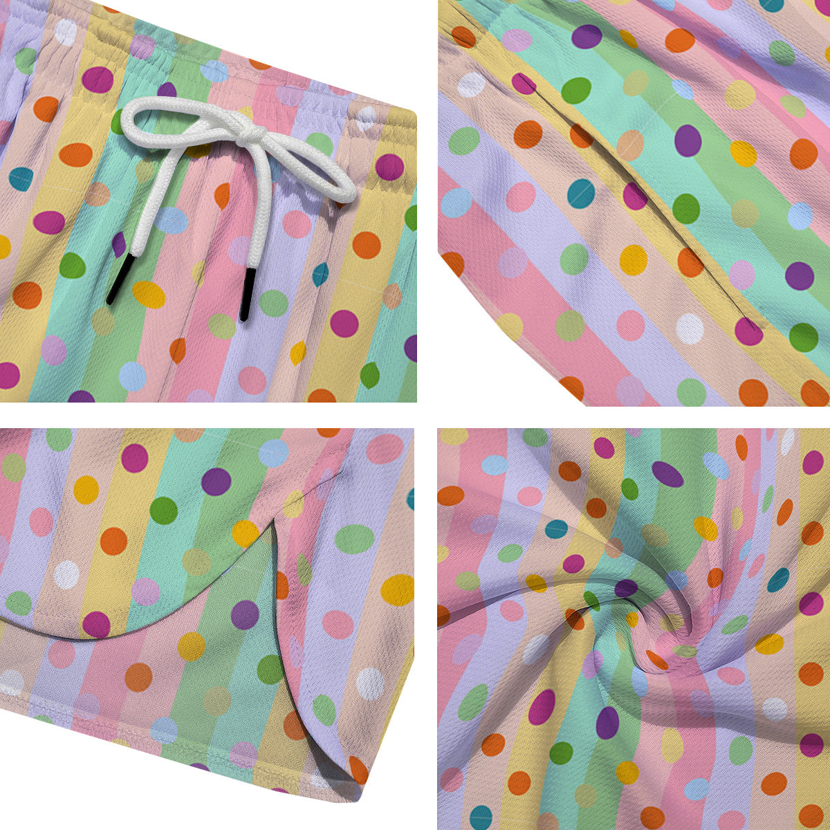 Pastel Polka Dots Print Pattern Men's Running Shorts-grizzshop