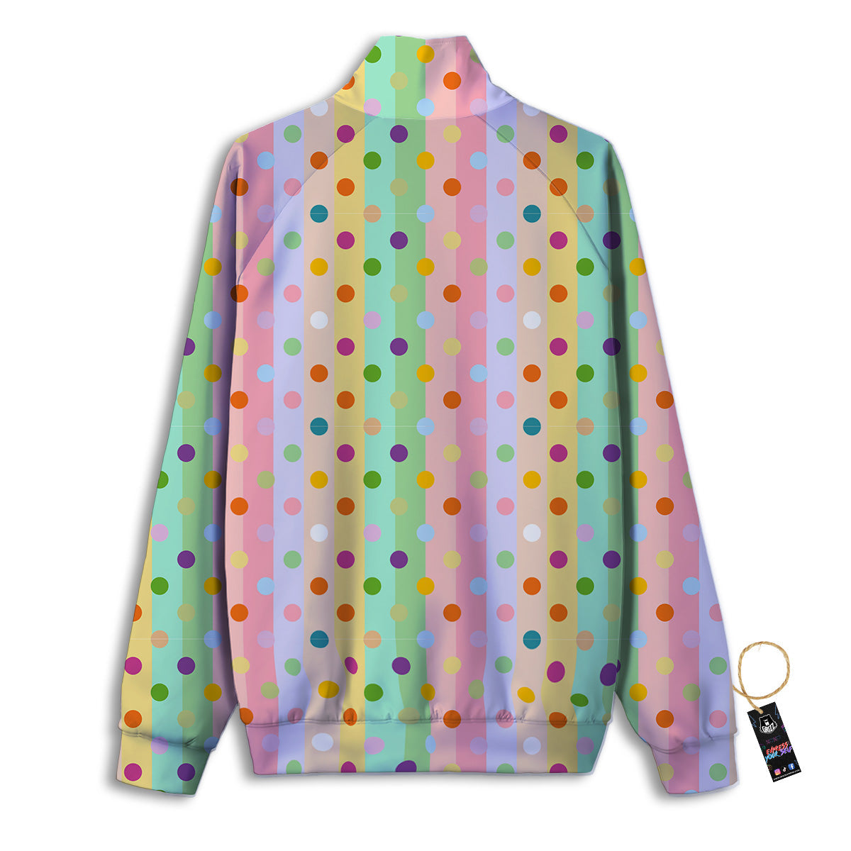 Pastel Polka Dots Print Pattern Track Jacket-grizzshop