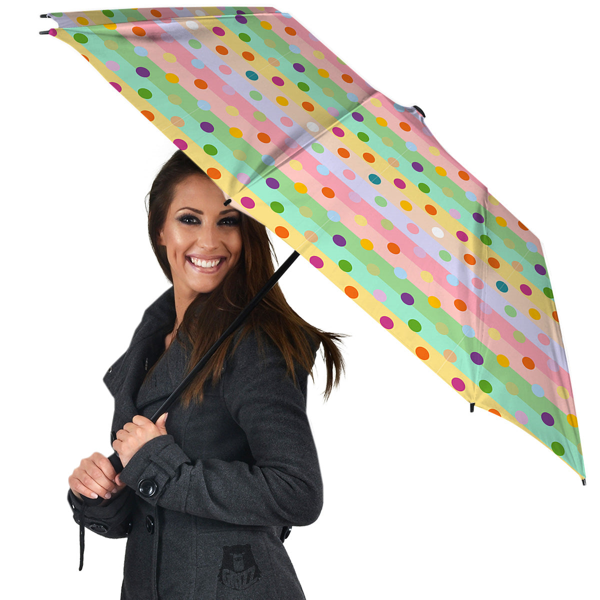 Pastel Polka Dots Print Pattern Umbrella-grizzshop