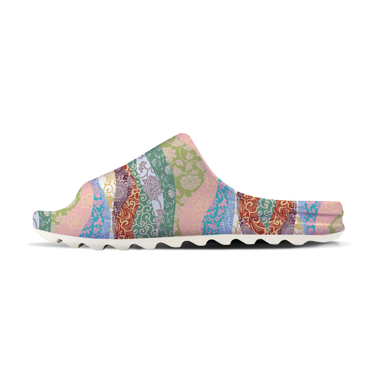 Pastel Japanese Fabric Traditional Print Pattern Sandals-grizzshop