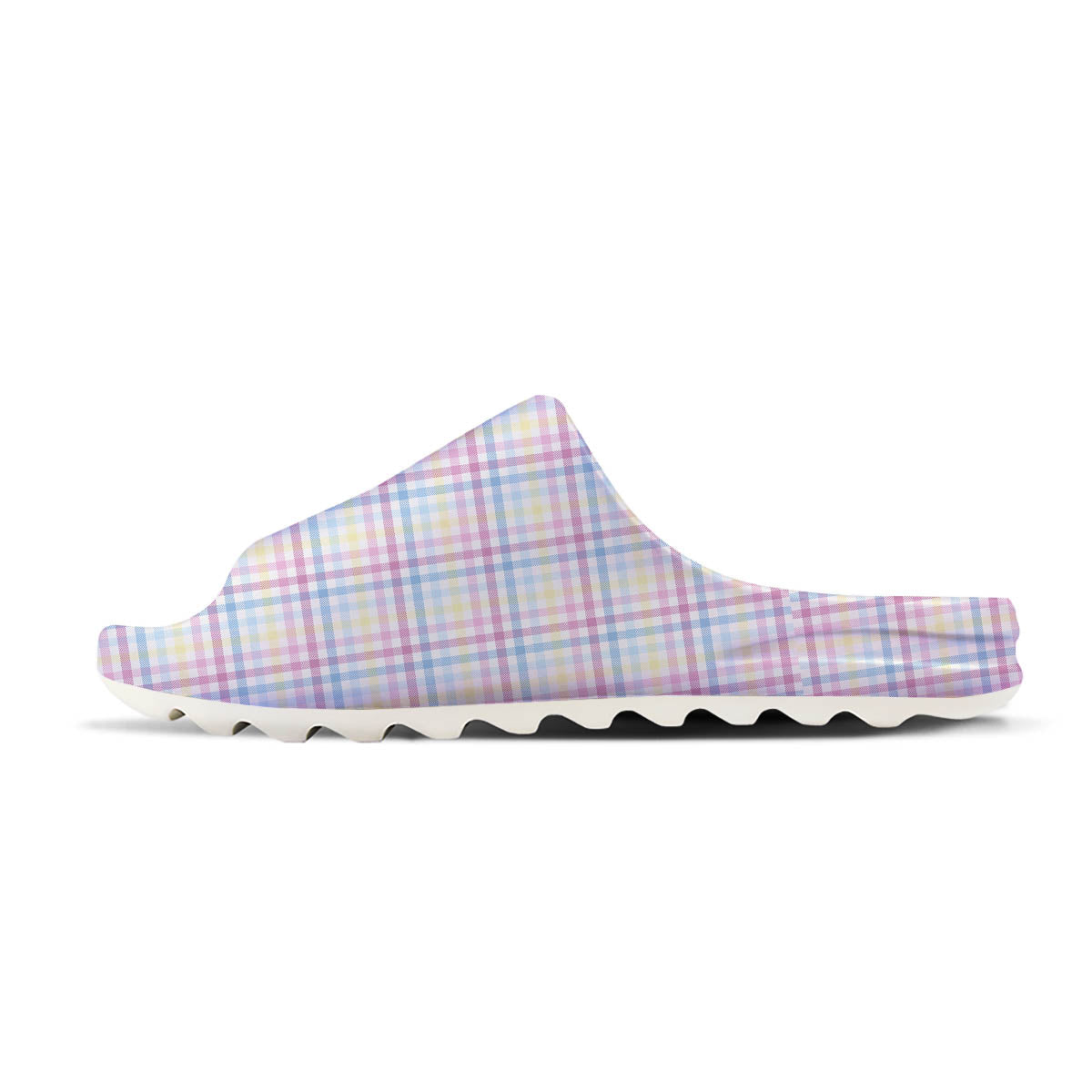 Pastel Plaid Cotton Candy Print Pattern Sandals-grizzshop