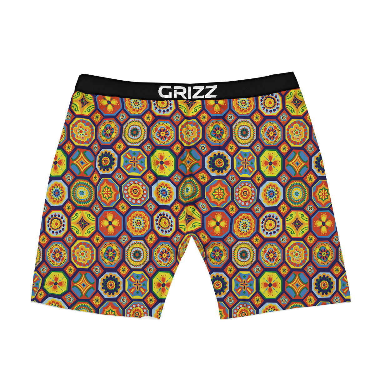 Patchwork Abstract Floral Colorful Print Pattern Boxer Briefs-grizzshop