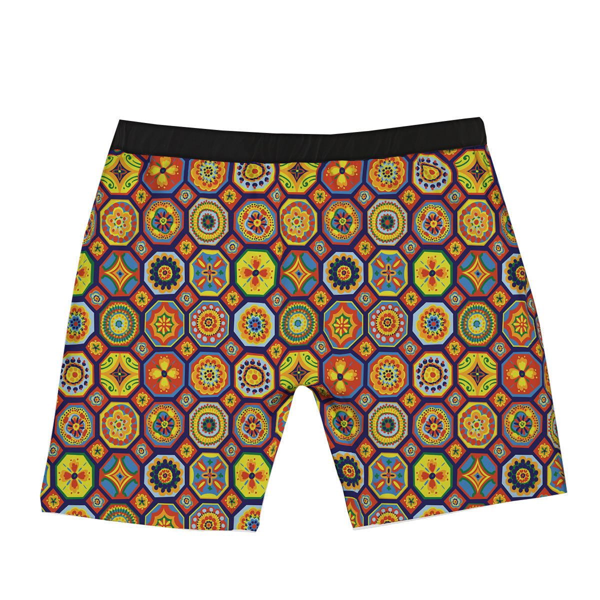 Patchwork Abstract Floral Colorful Print Pattern Boxer Briefs-grizzshop