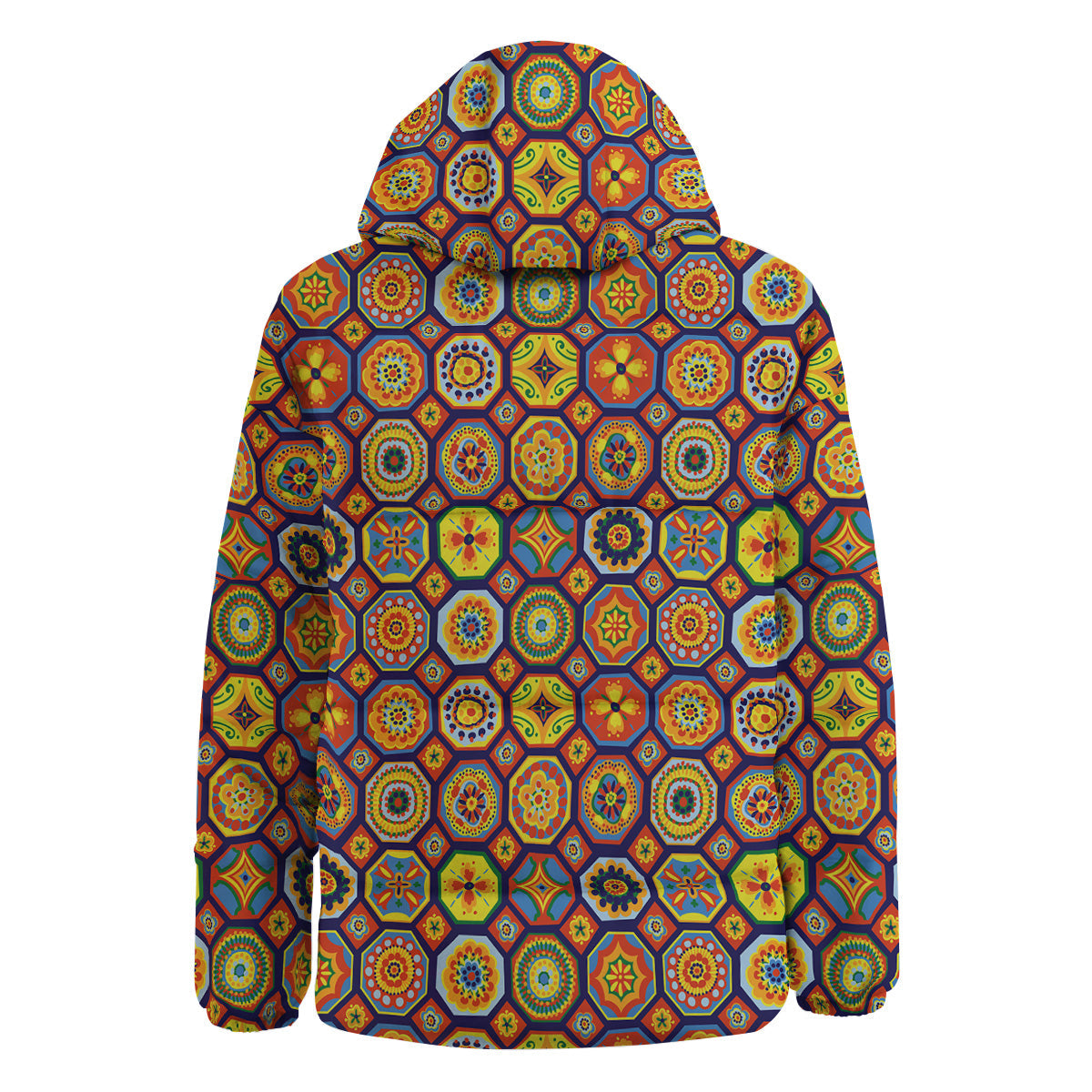 Patchwork Abstract Floral Colorful Print Pattern Down Jacket-grizzshop