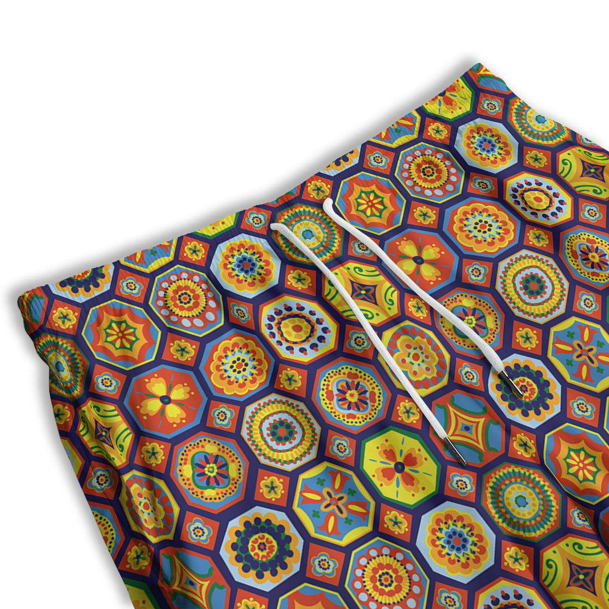 Patchwork Abstract Floral Colorful Print Pattern Men's Athletic Shorts