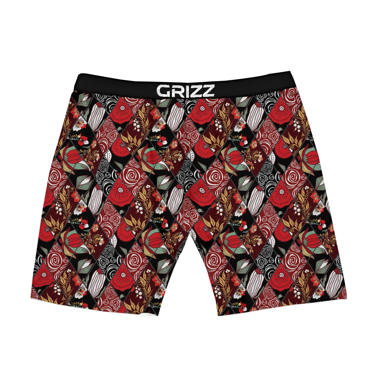 Patchwork Abstract Flower Print Pattern Boxer Briefs-grizzshop