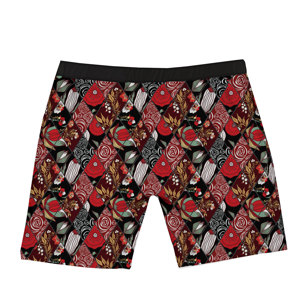 Patchwork Abstract Flower Print Pattern Boxer Briefs-grizzshop