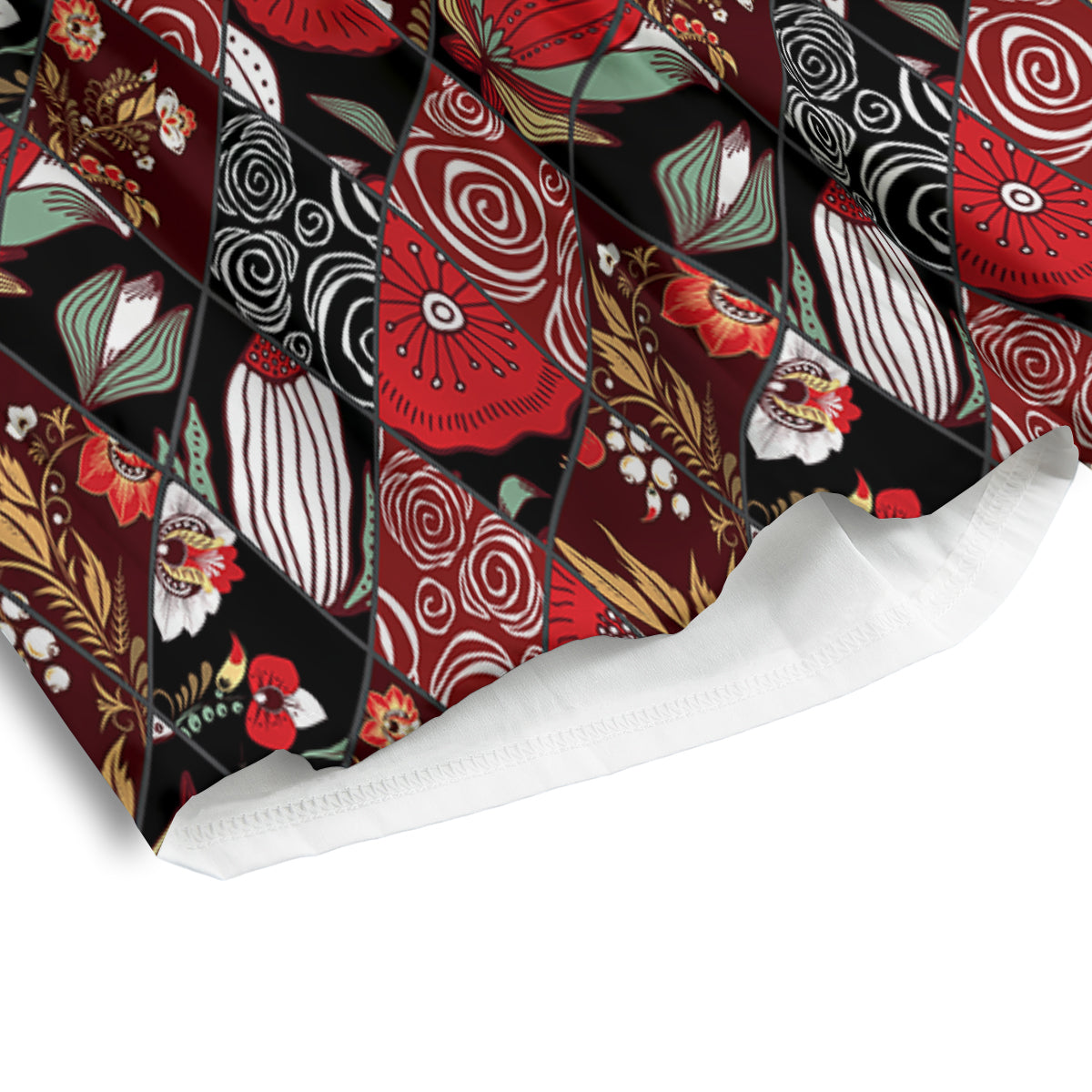 Patchwork Abstract Flower Print Pattern Men's Athletic Shorts