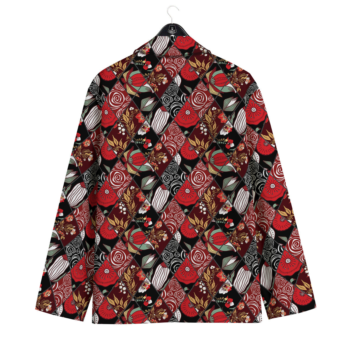Patchwork Abstract Flower Print Pattern Men's Sport Coat-grizzshop