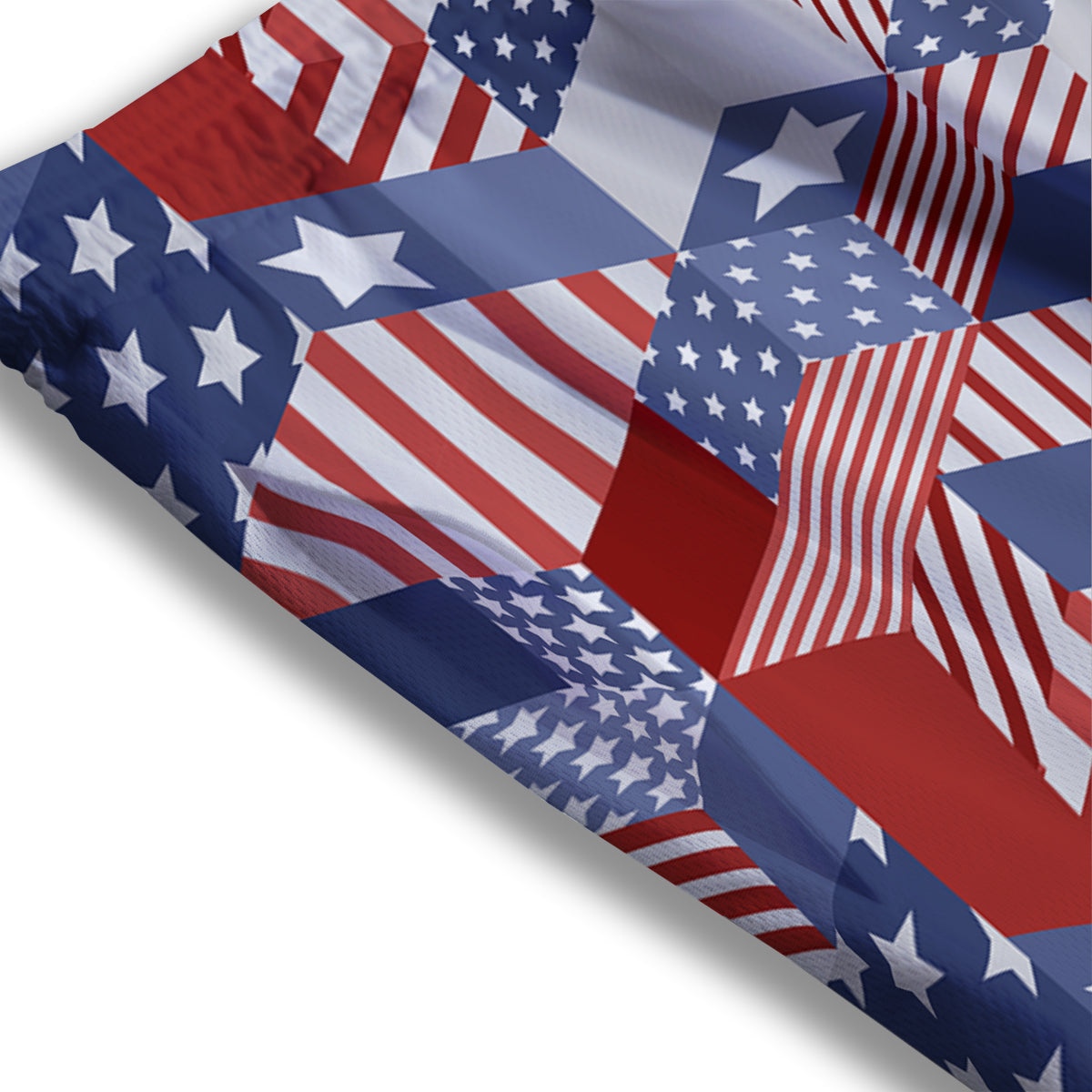 Patchwork American Patriotic Print Mesh Shorts