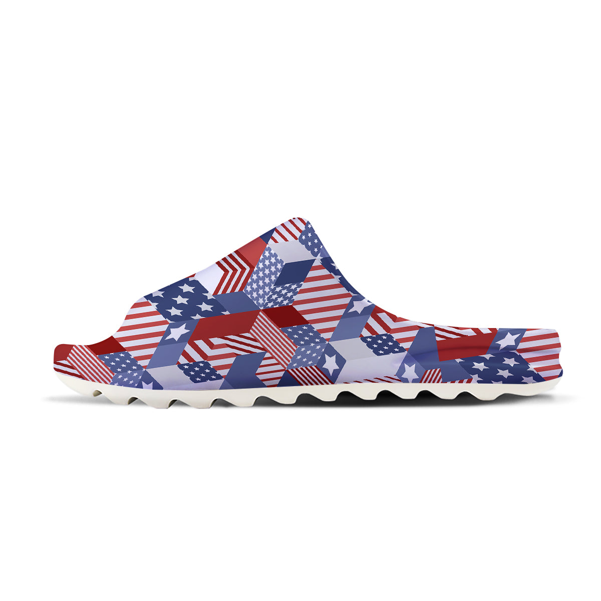 Patchwork American Patriotic Print Sandals-grizzshop