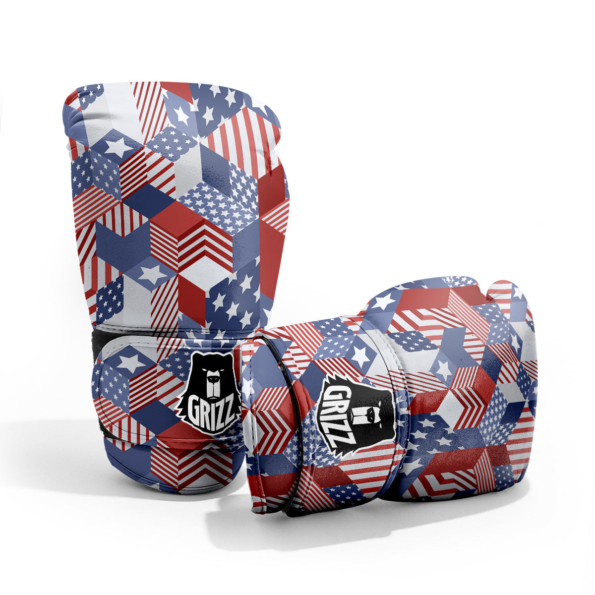 Patchwork American Patriotic Print Pro Boxing Glove