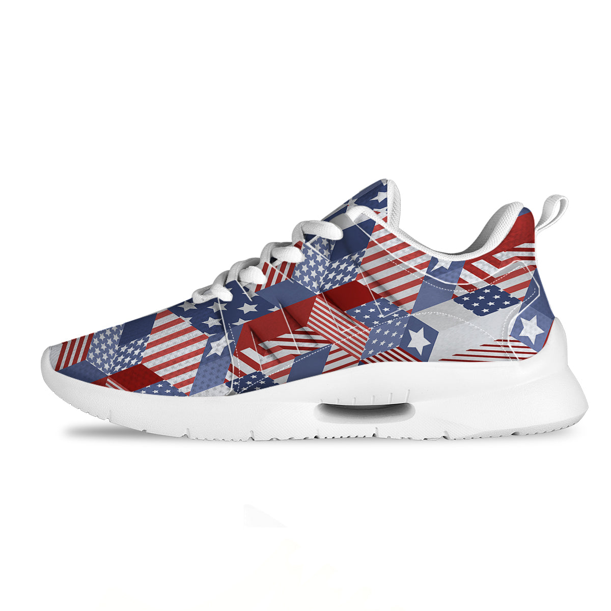 Patchwork American Patriotic Print Tennis Shoes-grizzshop