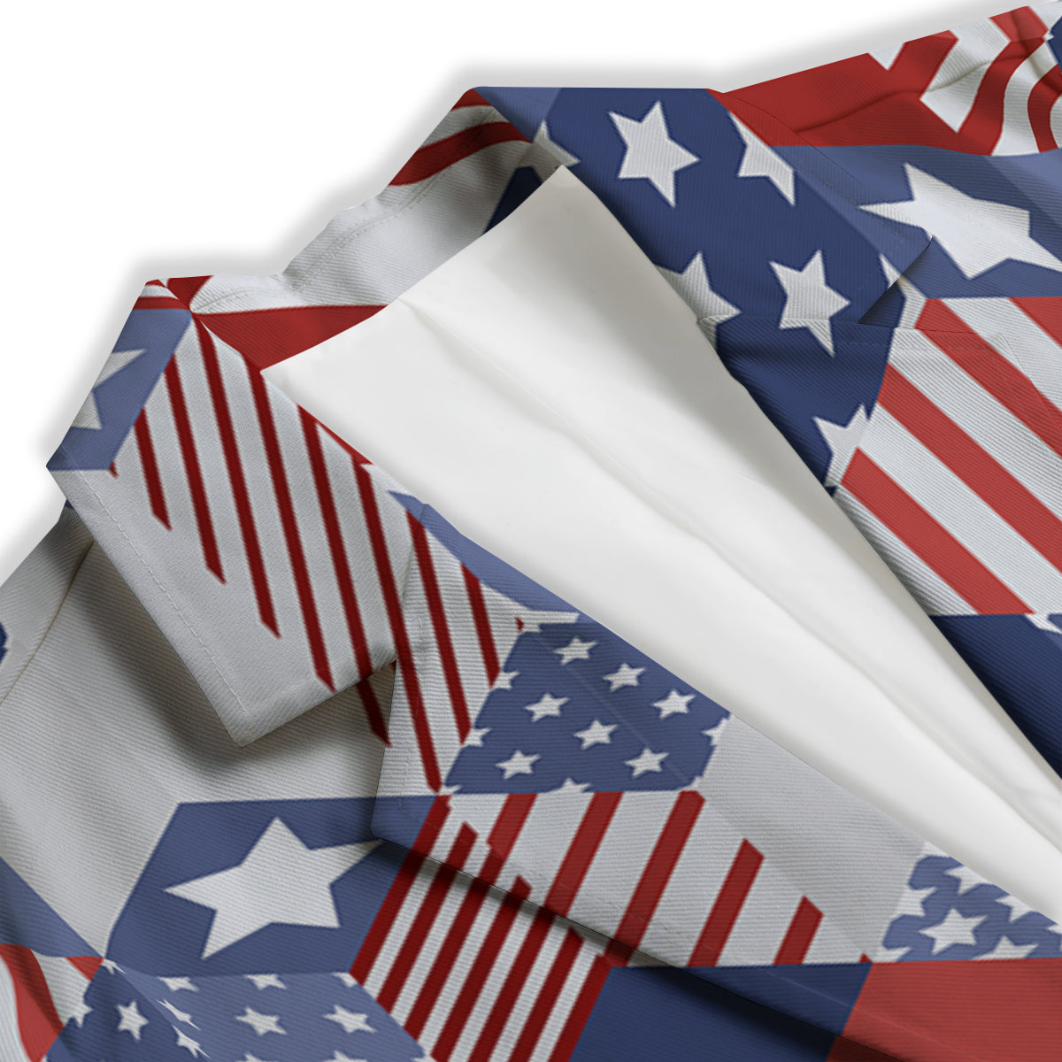 Patchwork American Patriotic Print Women's Blazer-grizzshop