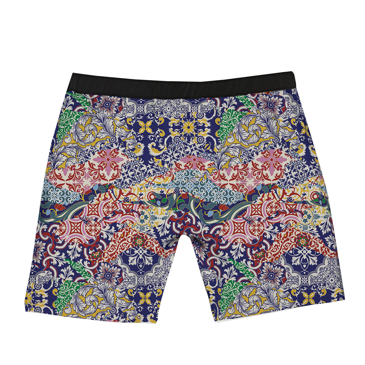 Patchwork Azulejos Tiles Print Pattern Boxer Briefs-grizzshop