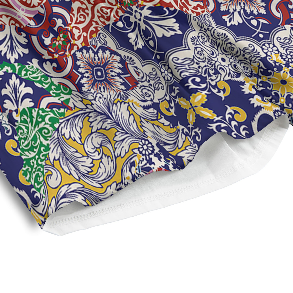 Patchwork Azulejos Tiles Print Pattern Men's Athletic Shorts