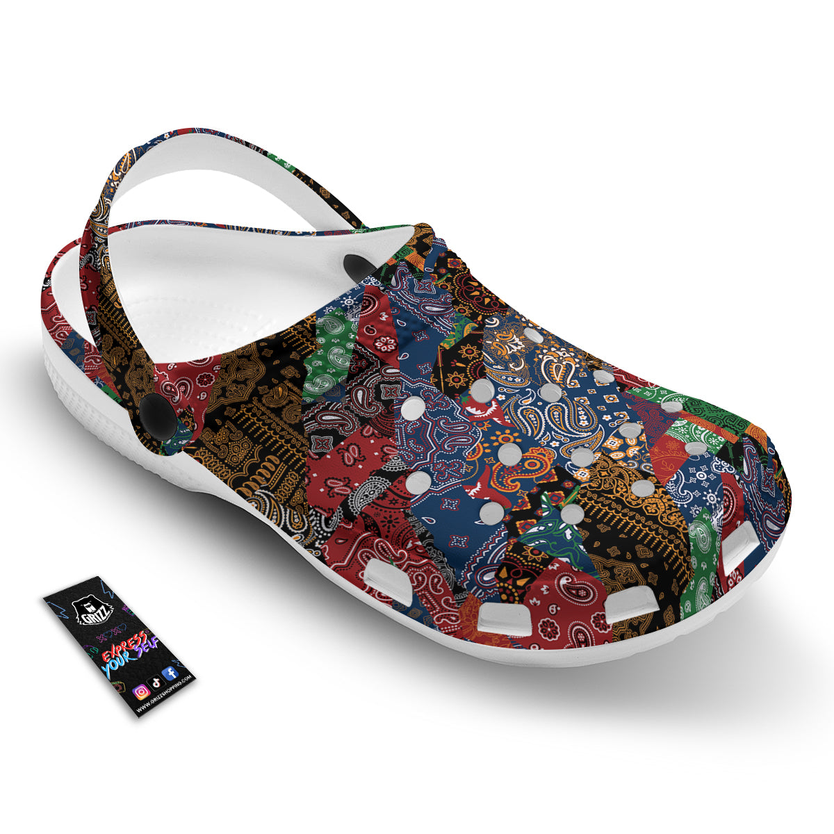 Patchwork Bandanna Print Pattern Clog-grizzshop
