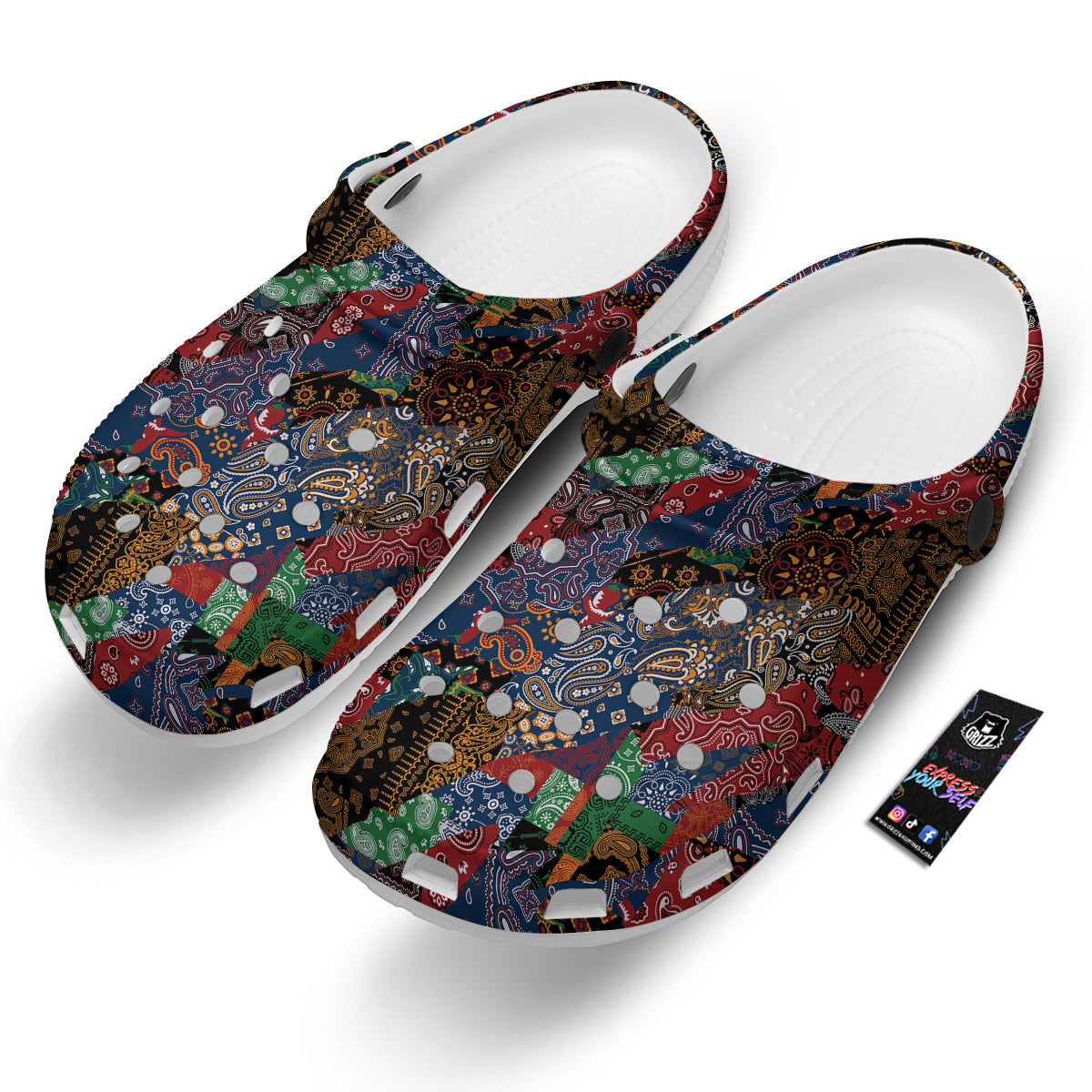 Patchwork Bandanna Print Pattern Clog-grizzshop
