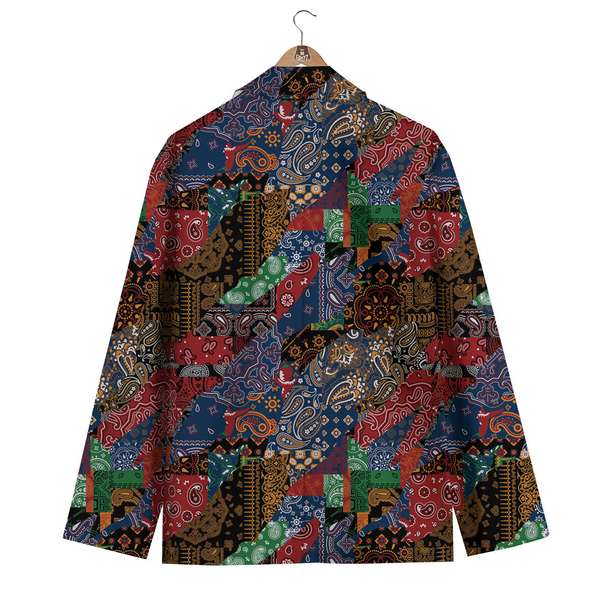 Patchwork Bandanna Print Pattern Men's Blazer-grizzshop