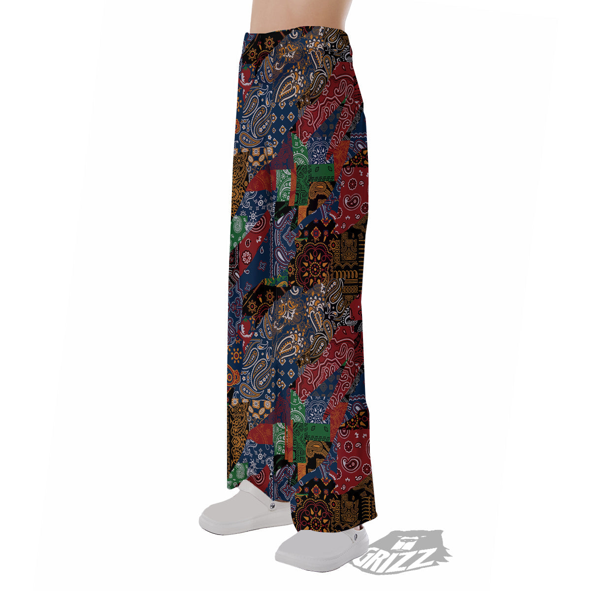 Patchwork Bandanna Print Pattern Pajama Pants-grizzshop
