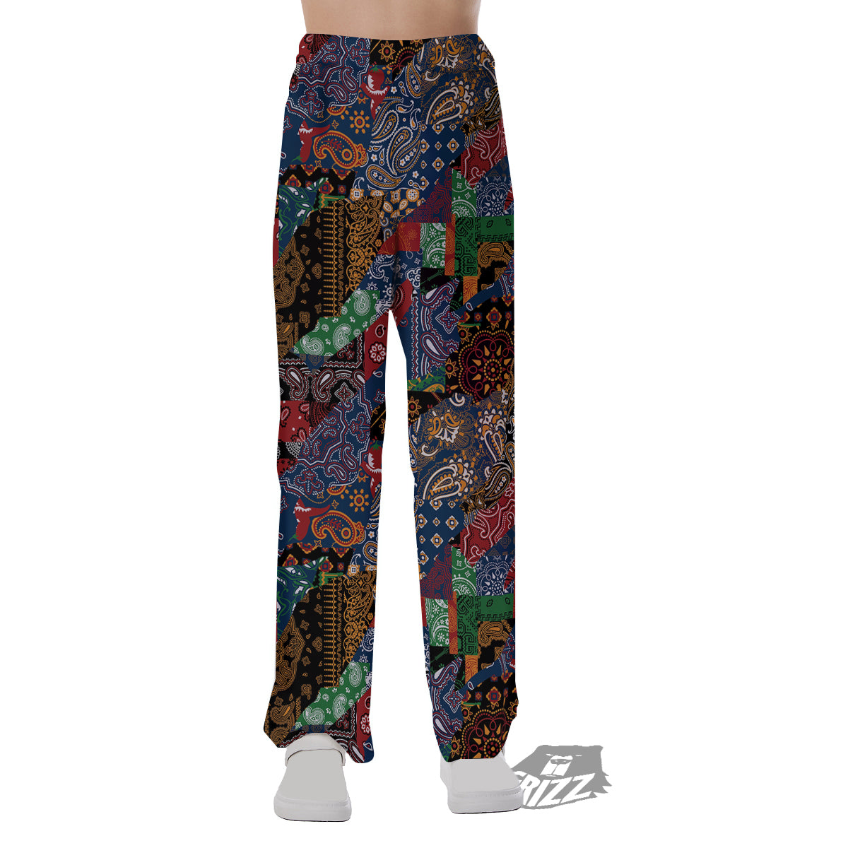 Patchwork Bandanna Print Pattern Pajama Pants-grizzshop