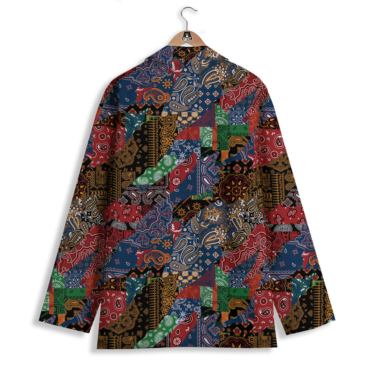 Patchwork Bandanna Print Pattern Women's Blazer-grizzshop