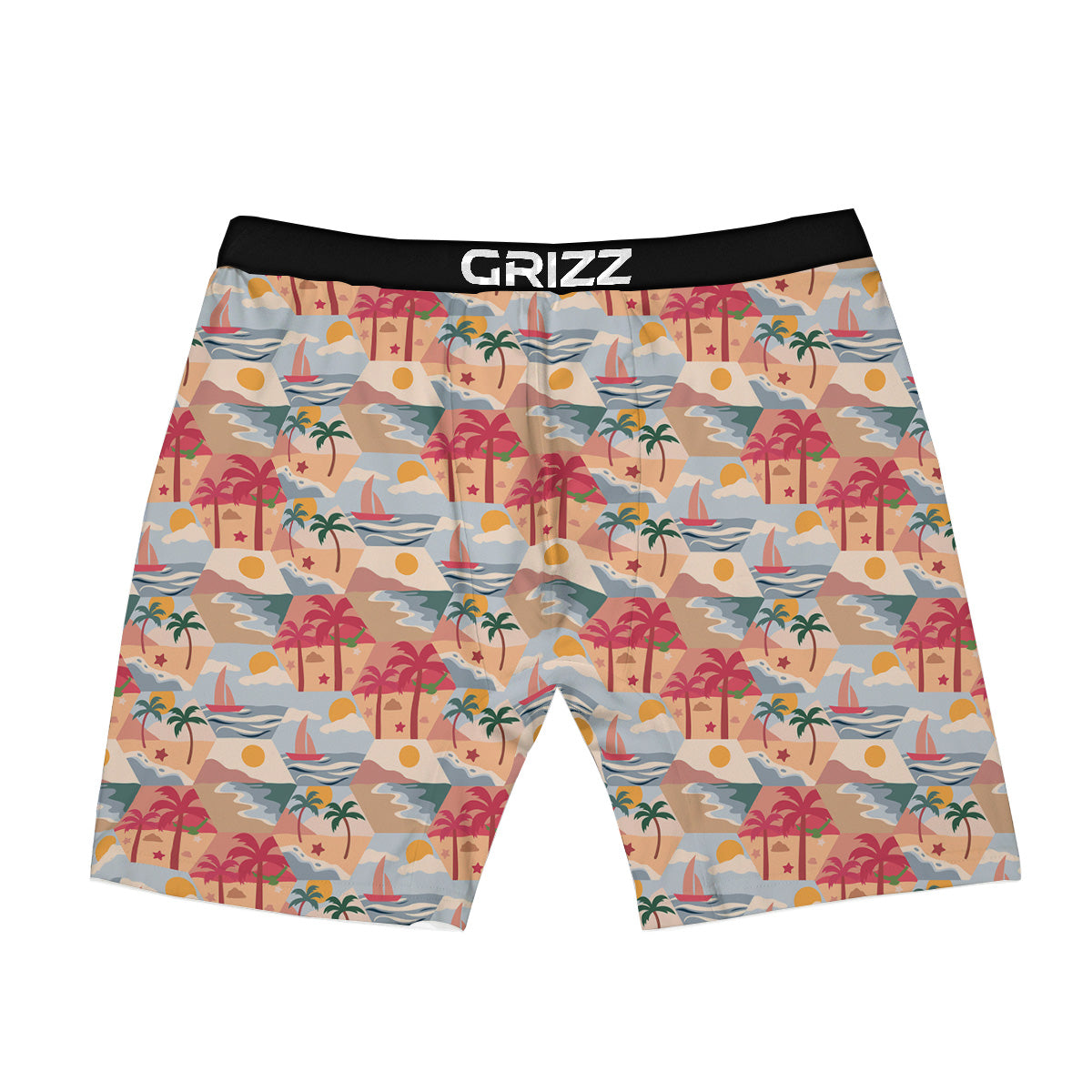 Patchwork Beach And Sunset Sky Print Pattern Boxer Briefs-grizzshop