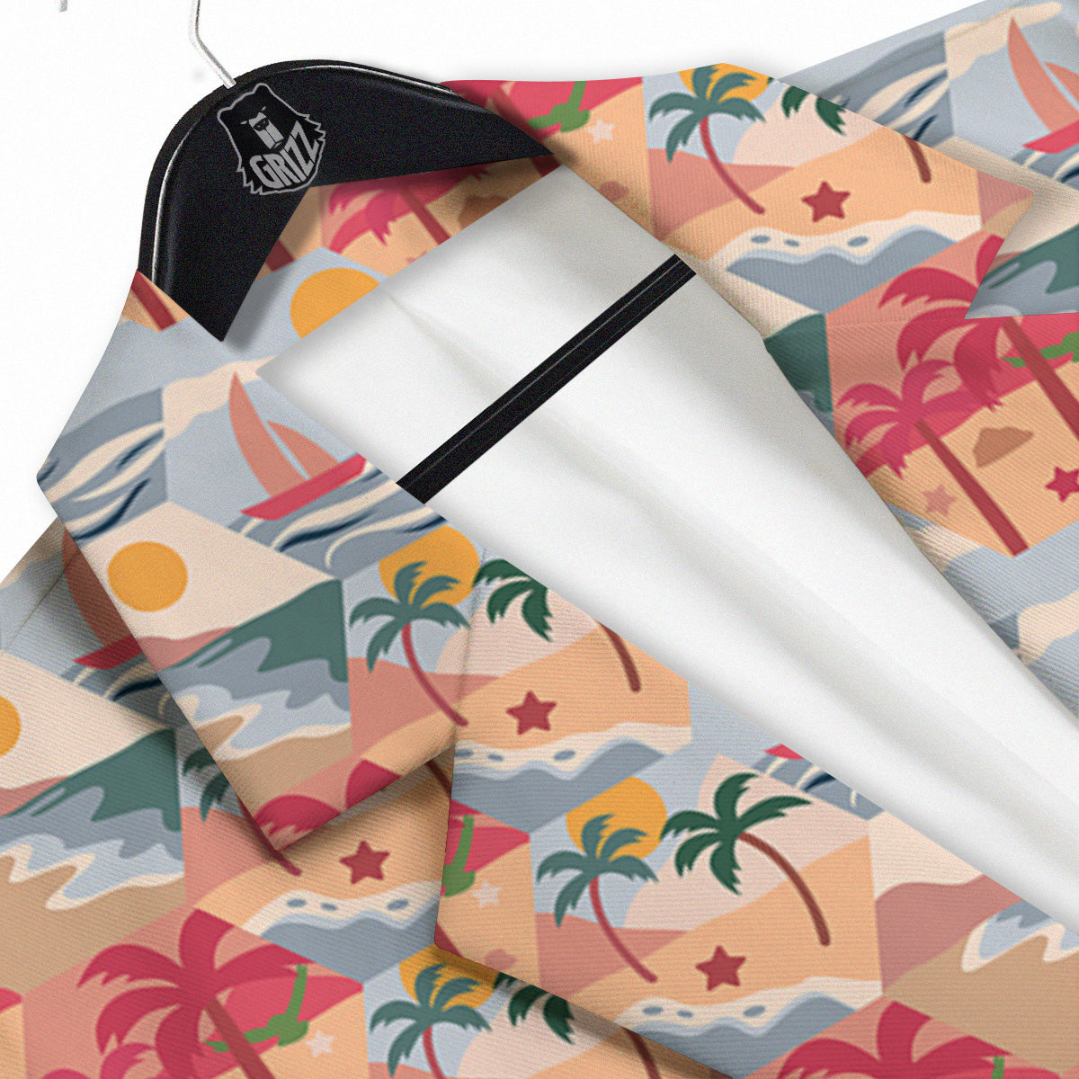 Patchwork Beach And Sunset Sky Print Pattern Men's Sport Coat-grizzshop