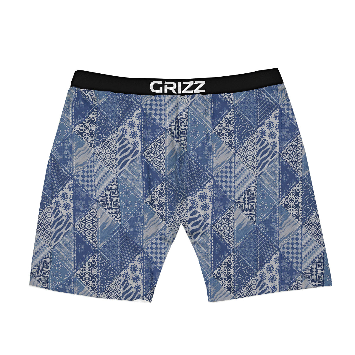 Patchwork Blue Denim Print Pattern Boxer Briefs-grizzshop