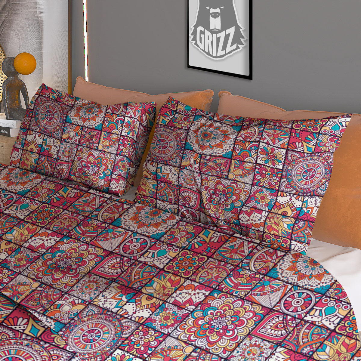 Patchwork Bohemian Print Pattern Duvet Cover Bedding Set-grizzshop