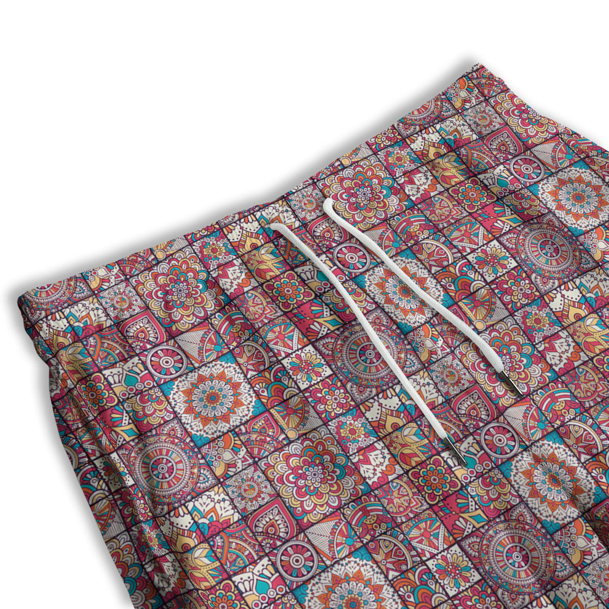 Patchwork Bohemian Print Pattern Men's Athletic Shorts