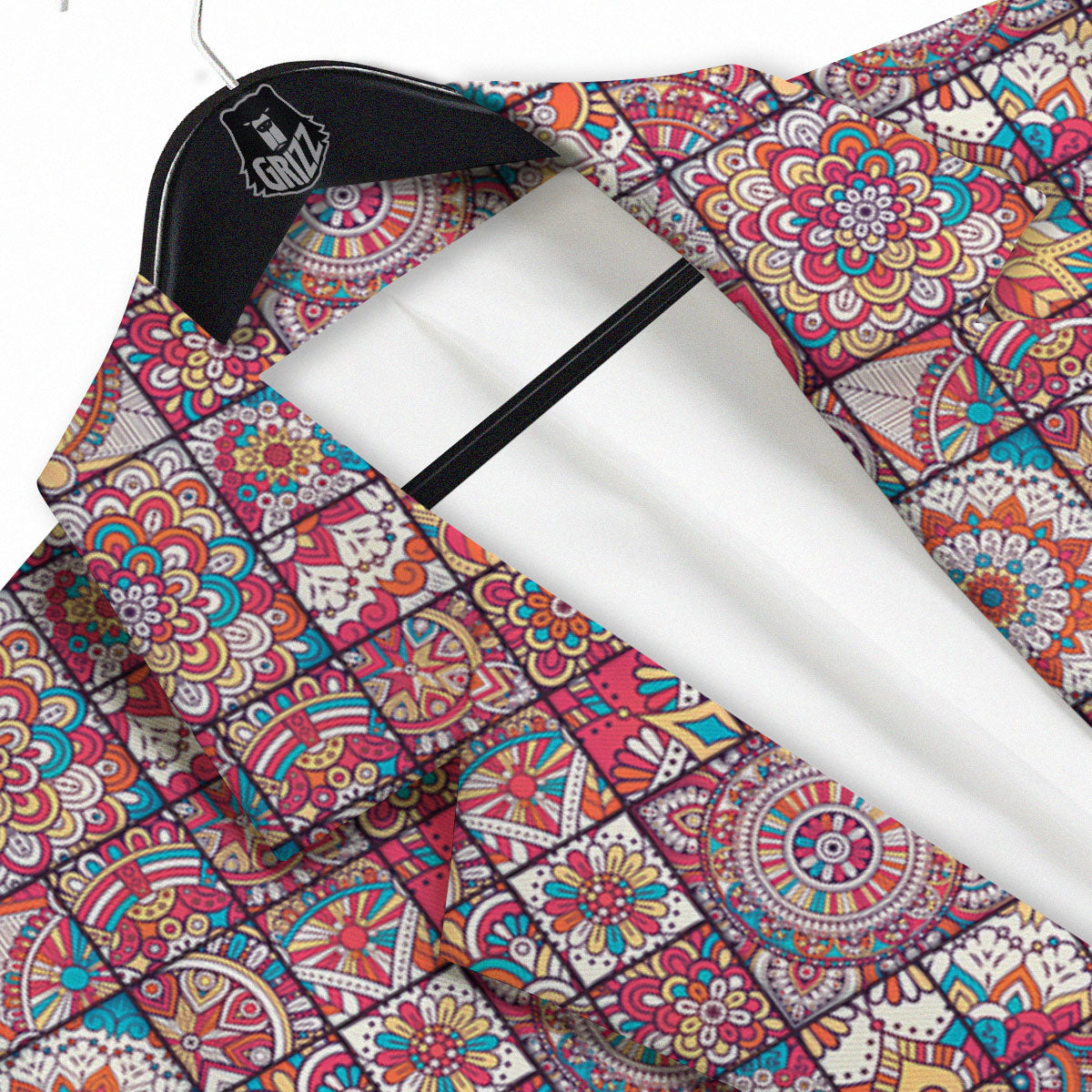 Patchwork Bohemian Print Pattern Men's Sport Coat-grizzshop
