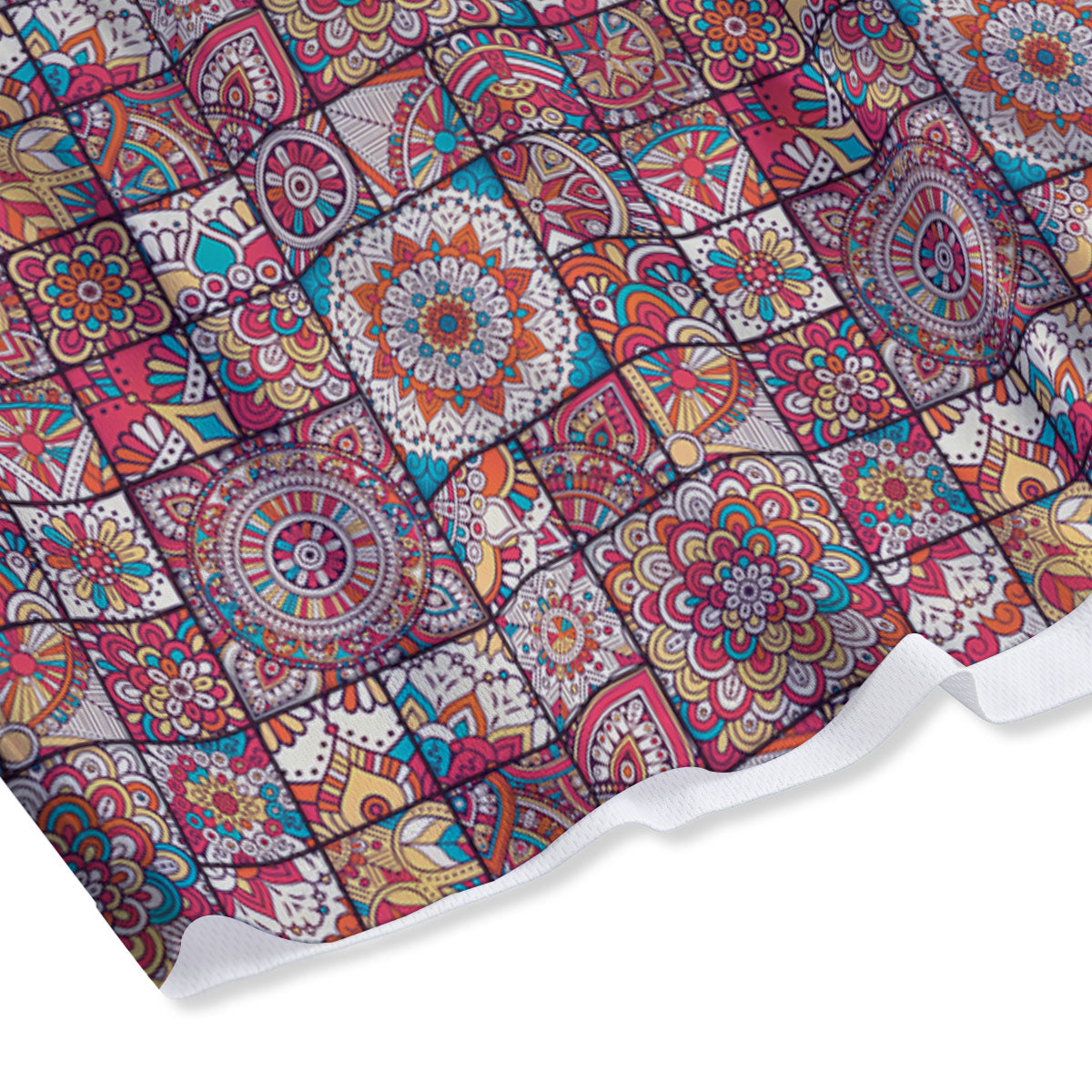 Patchwork Bohemian Print Pattern Mesh Shorts-grizzshop