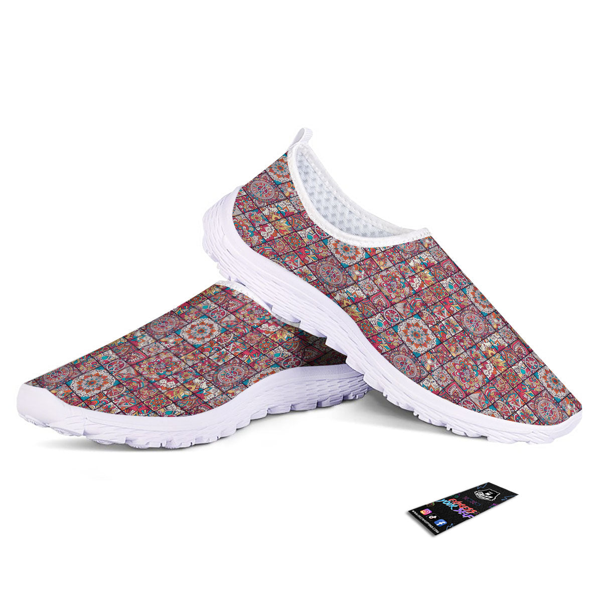 Patchwork Bohemian Print Pattern Nurse Shoes-grizzshop