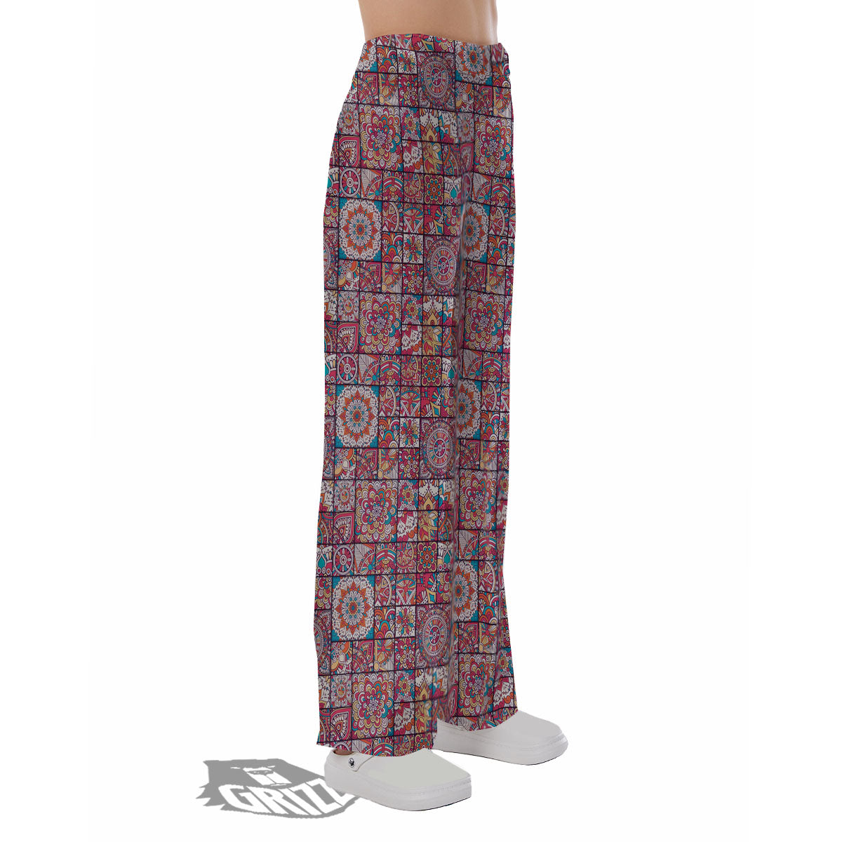 Patchwork Bohemian Print Pattern Pajama Pants-grizzshop